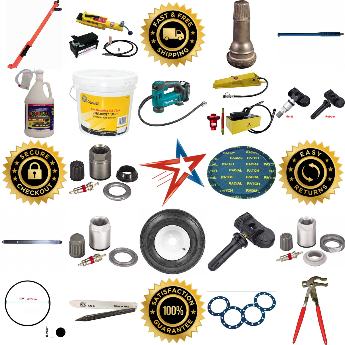 A selection of Tire Tools and Components products on GoVets