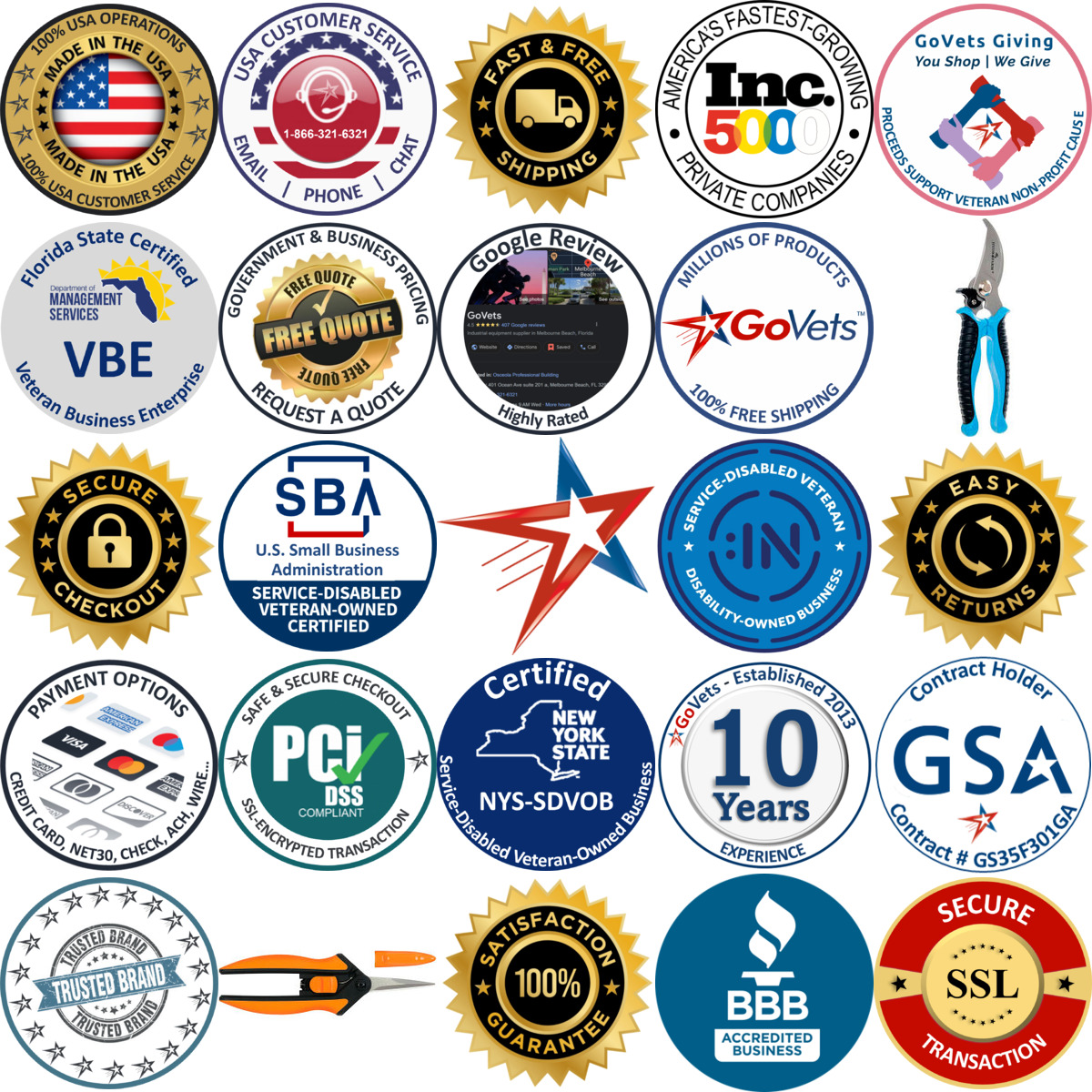 A selection of Shears and Pruners products on GoVets