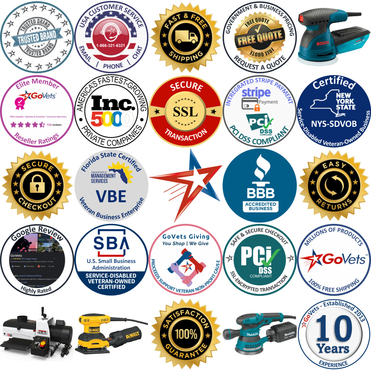 Millions of Products A selection of Power Sanders products on GoVets