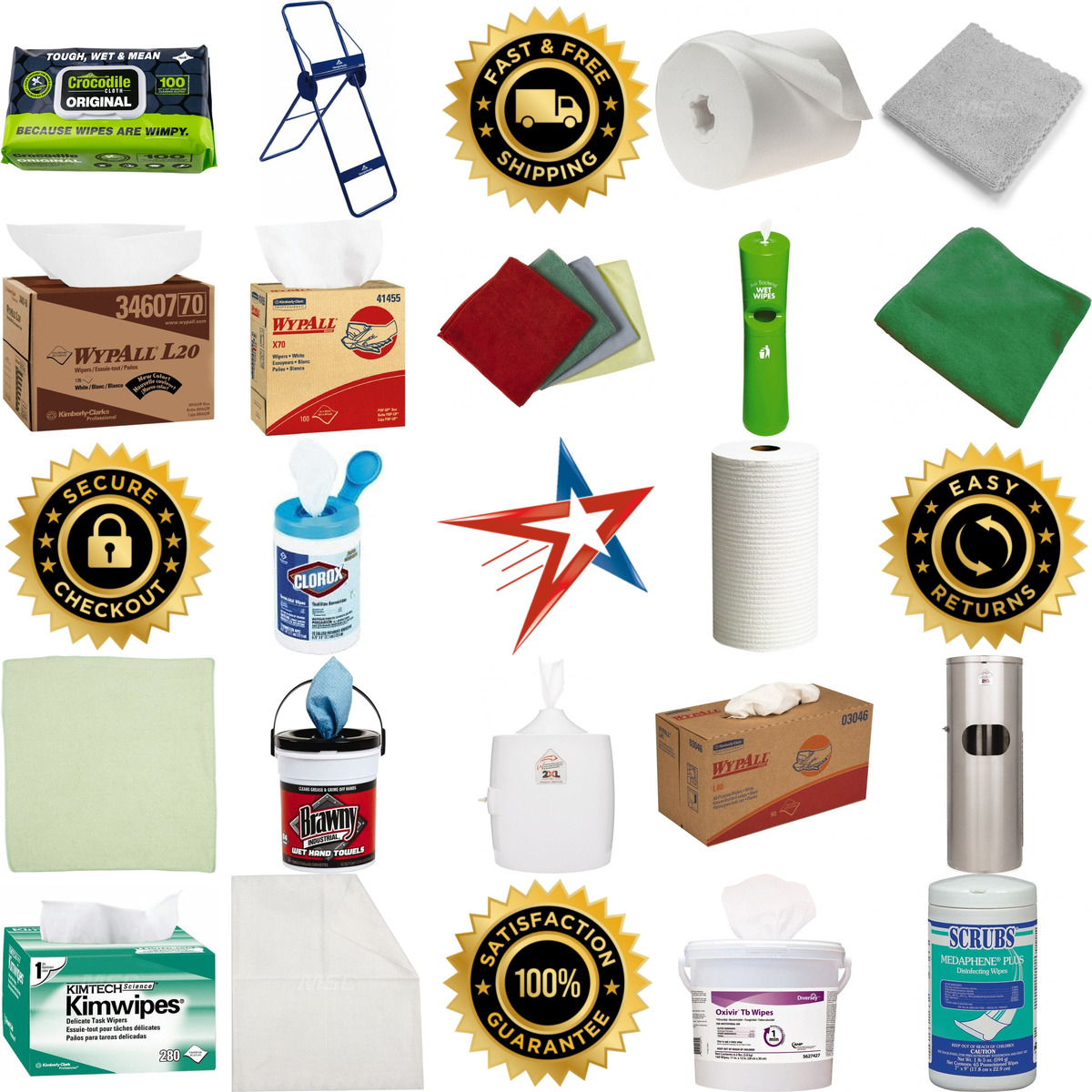 A selection of Industrial Wipes and Dispensers products on GoVets