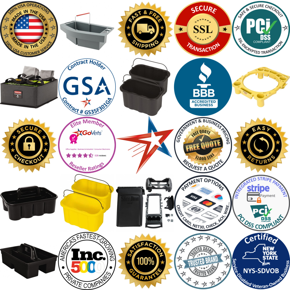 Millions of Products A selection of Rubbermaid products on GoVets