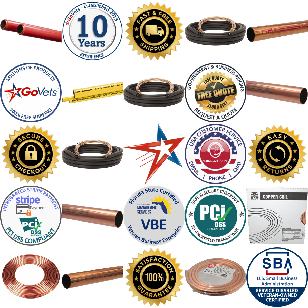 A selection of Mueller Industries products on GoVets