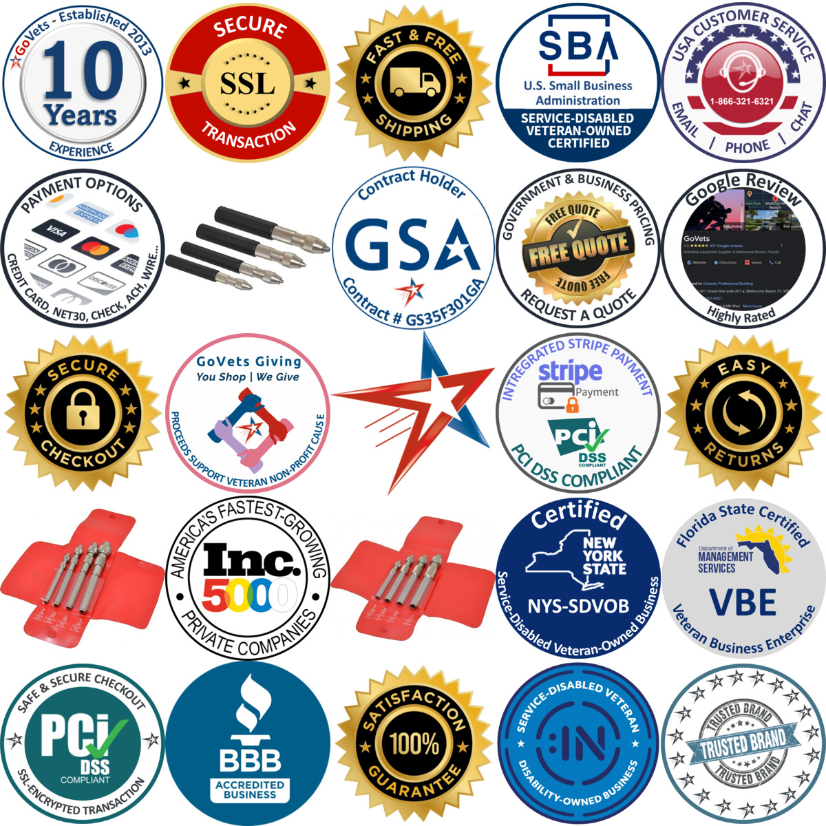 Millions of Products A selection of Starrett products on GoVets