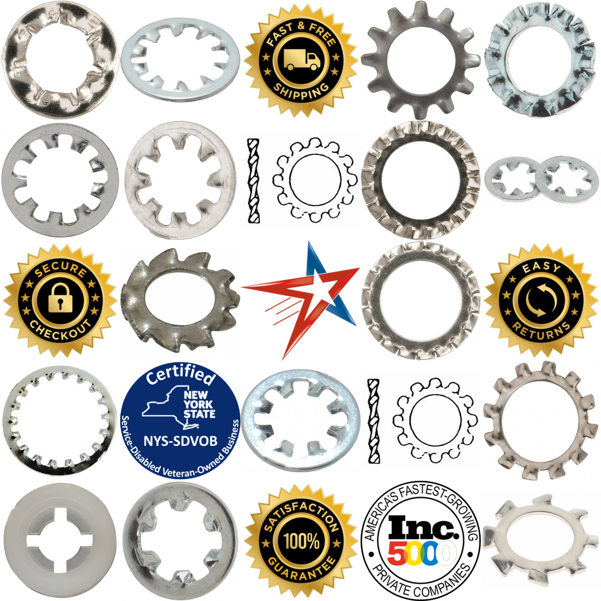 Millions of Products A selection of Internal and External Tooth Lock Washers products on GoVets