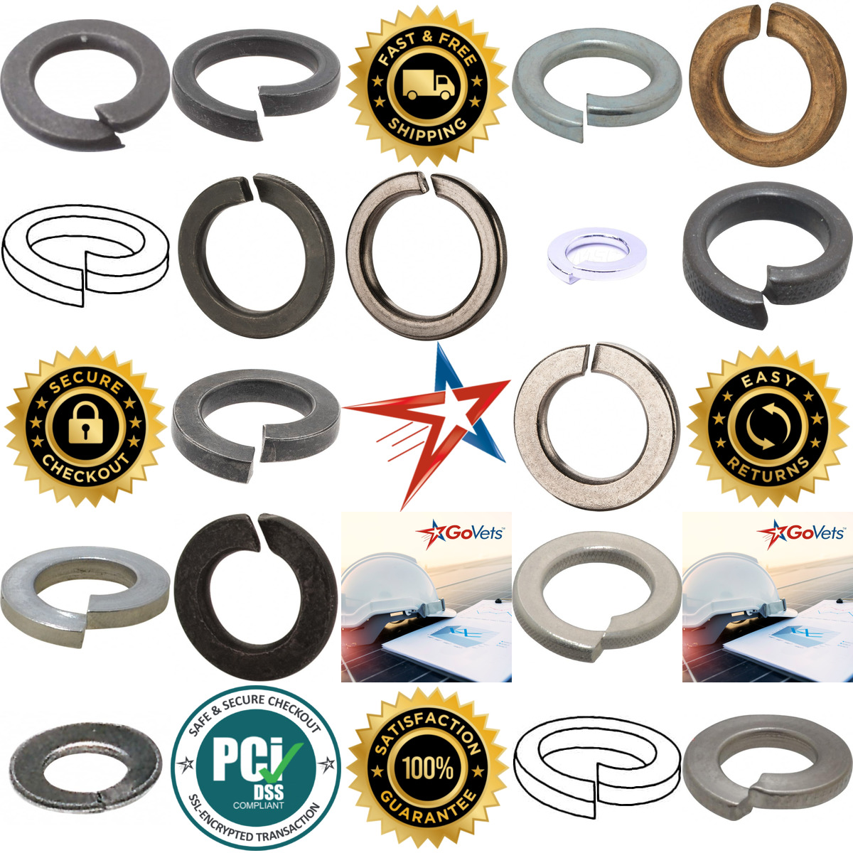 Millions of Products A selection of Split Lock Washers products on GoVets