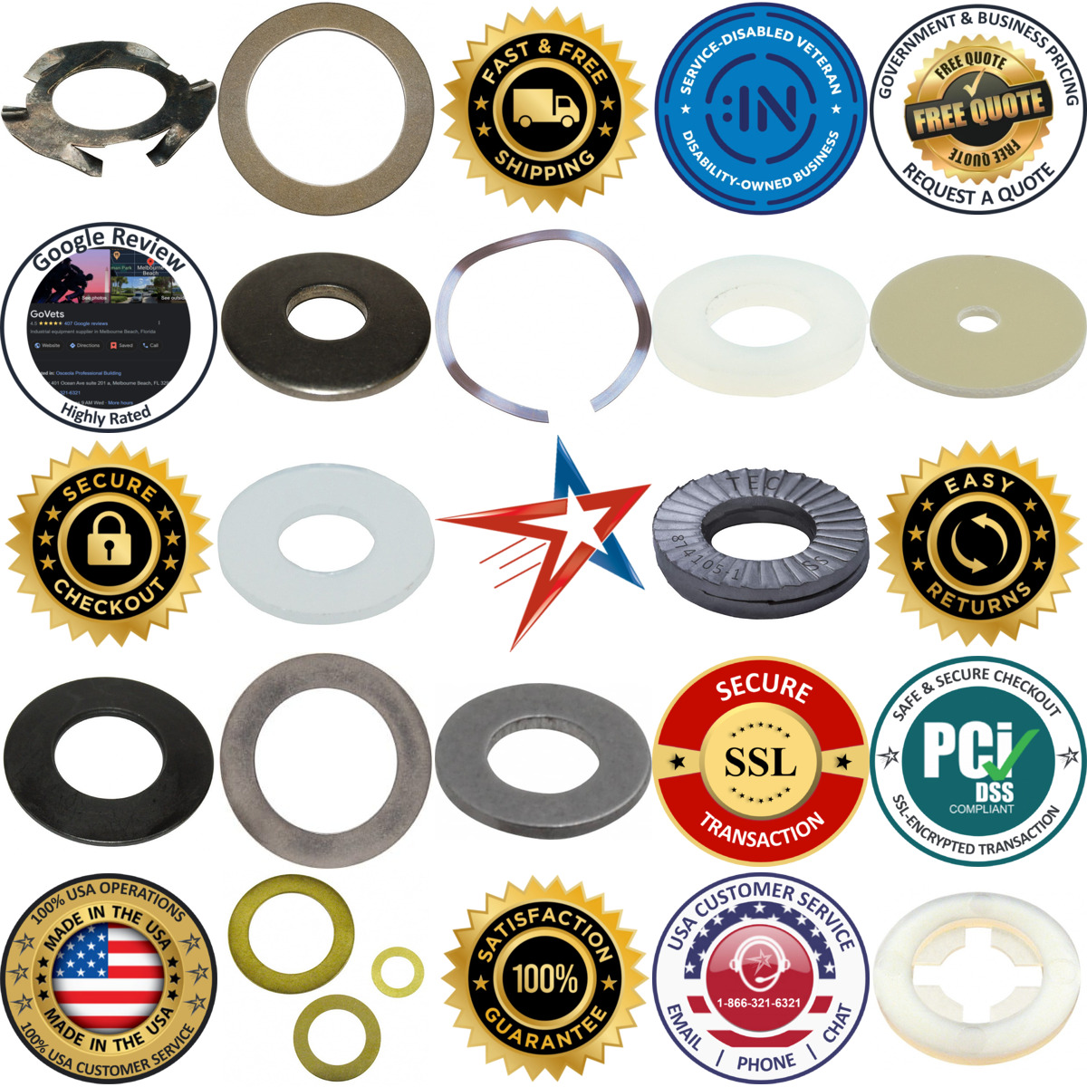 A selection of Washers and Shims products on GoVets