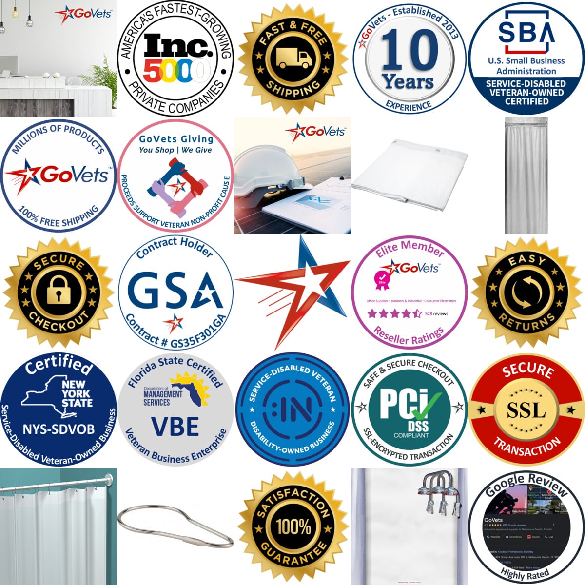 Millions of Products A selection of Shower Hooks and Curtains products on GoVets