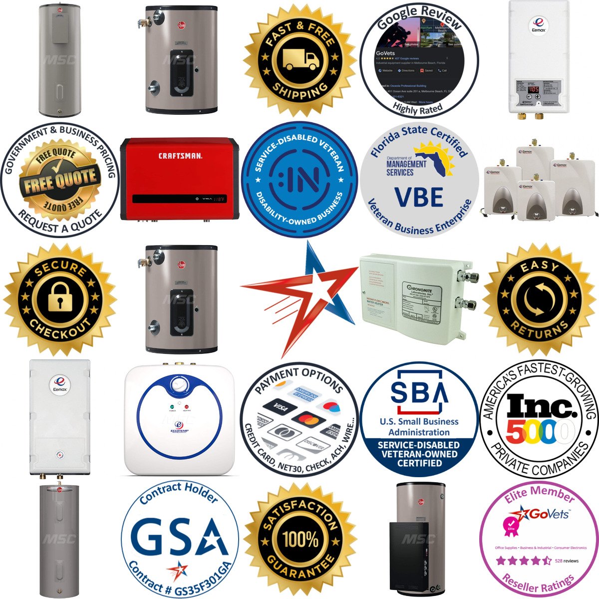 A selection of Electric Water Heaters products on GoVets
