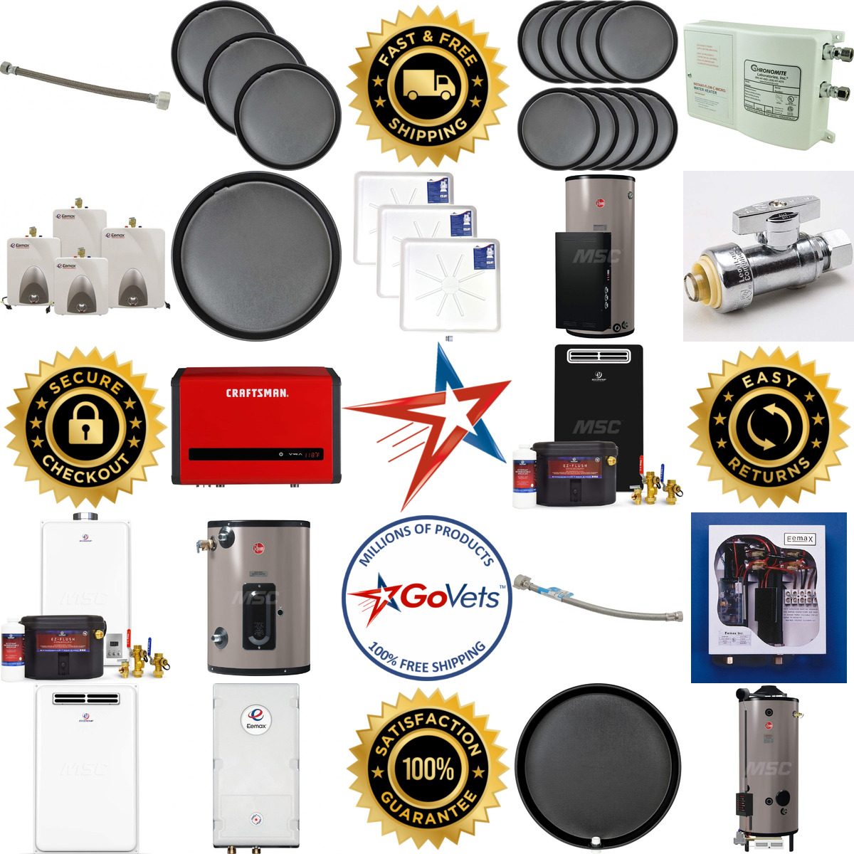 Millions of Products A selection of Water Heaters and Supply Lines products on GoVets