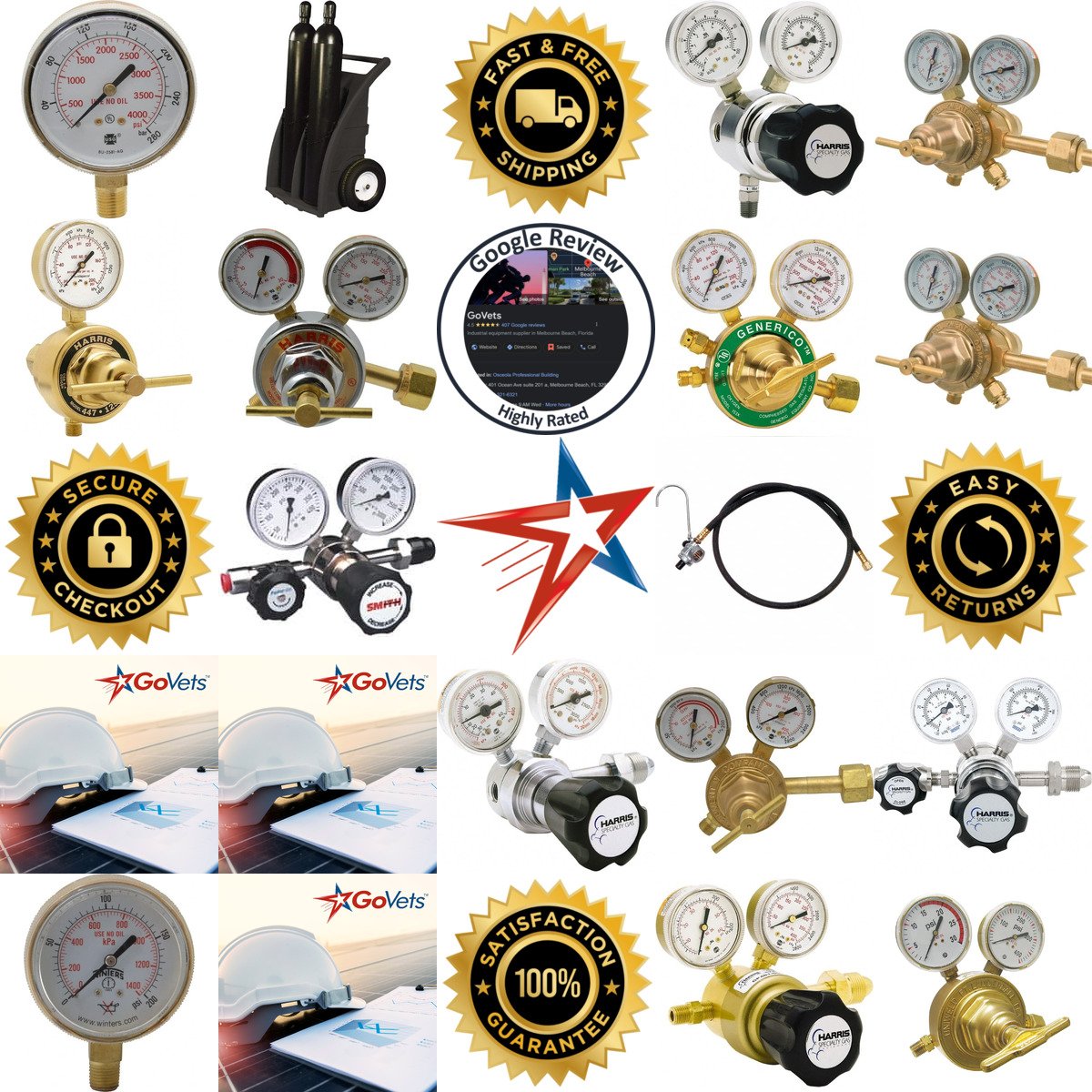 A selection of Gas Cylinder Valves Gauges Holders Regulators and Accessories products on GoVets