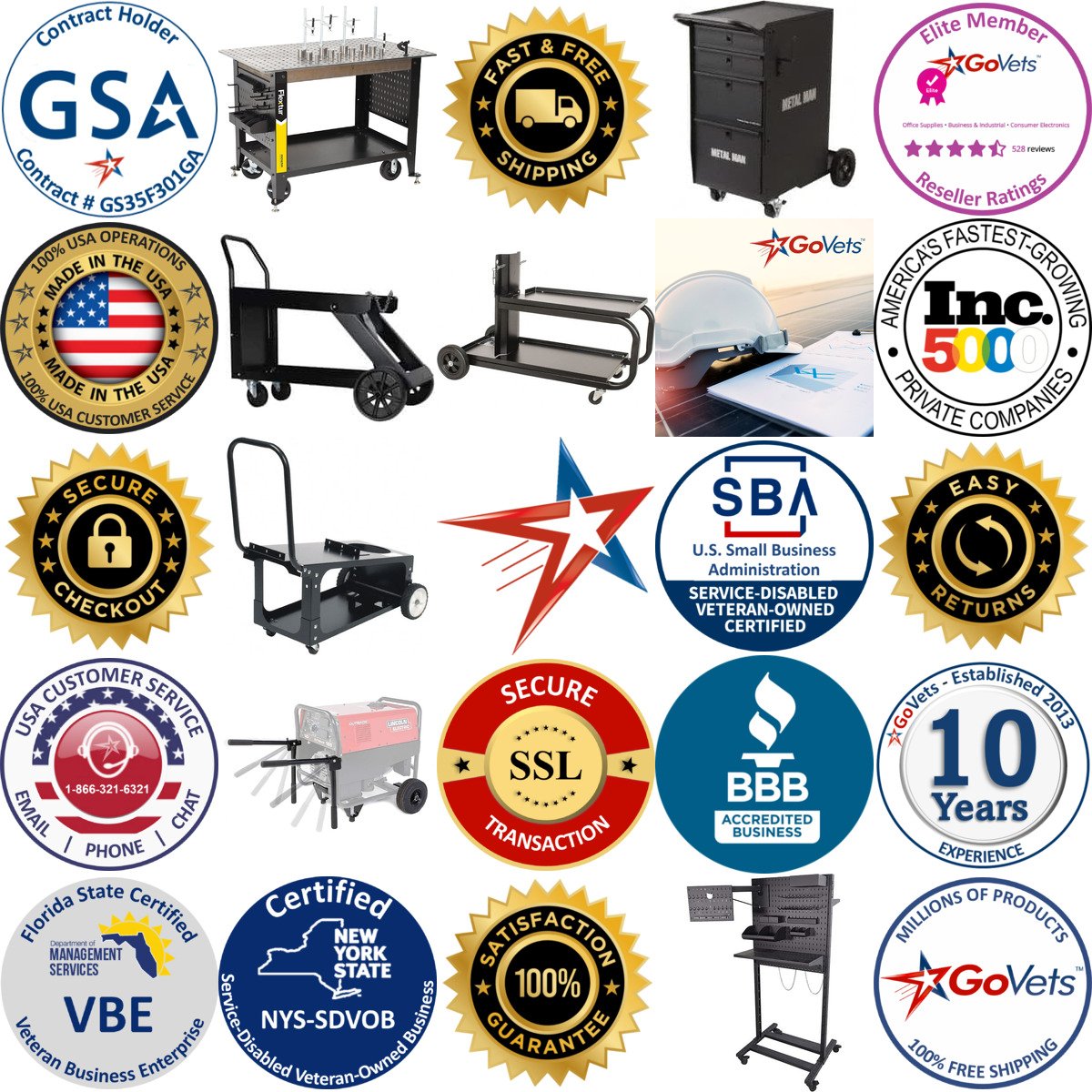 A selection of Welding Carts products on GoVets