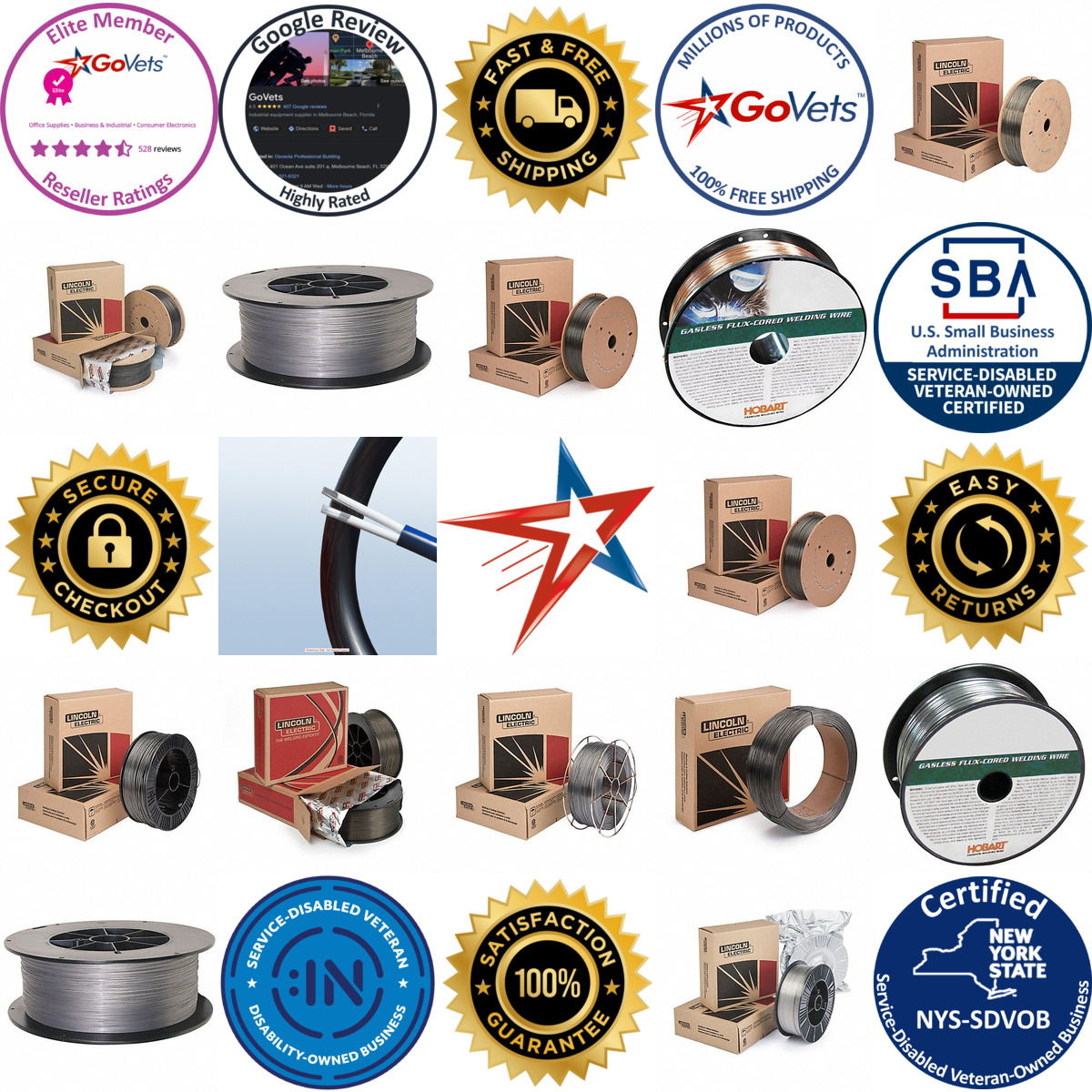 A selection of Flux Cored Welding Wire products on GoVets
