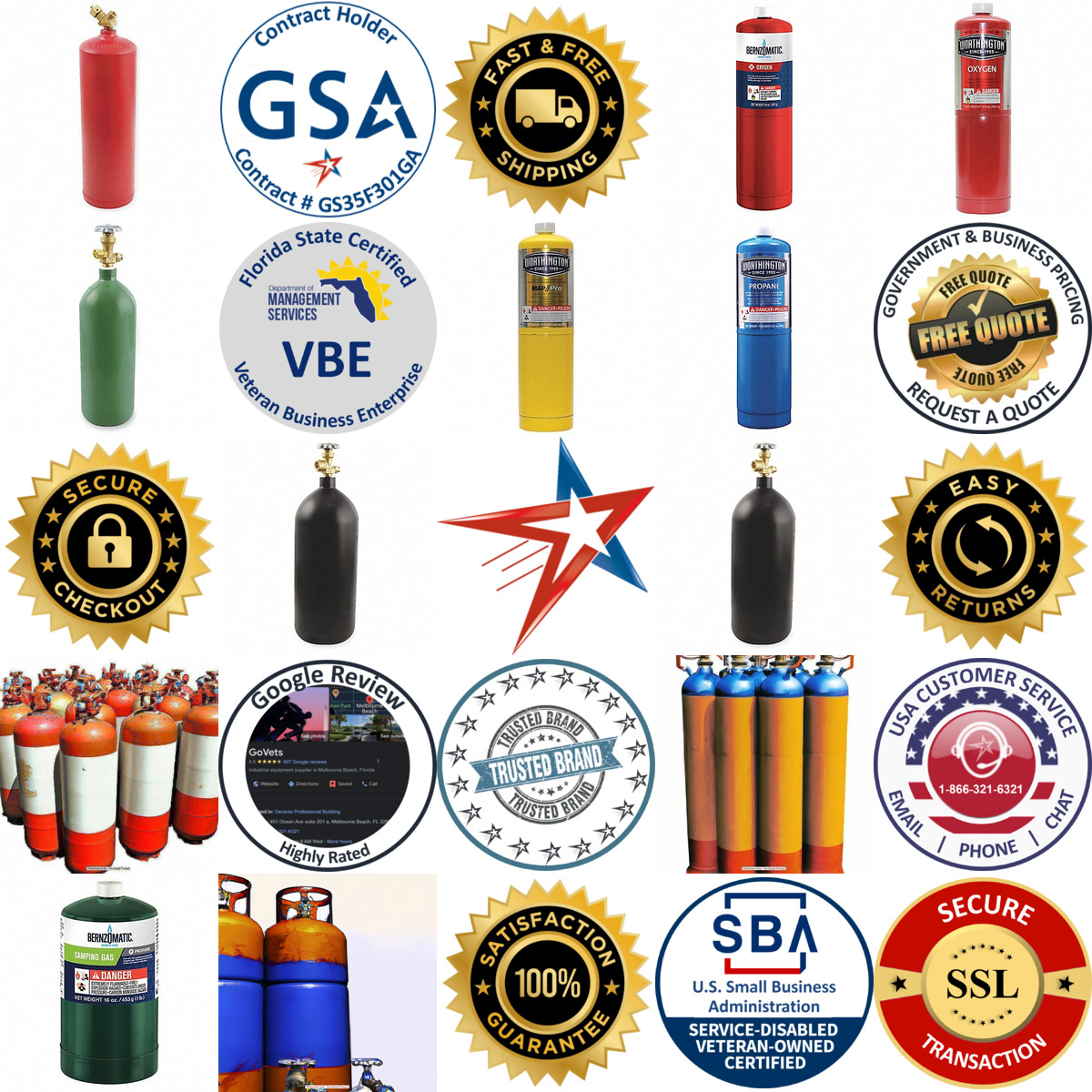 A selection of Gas Cylinders products on GoVets