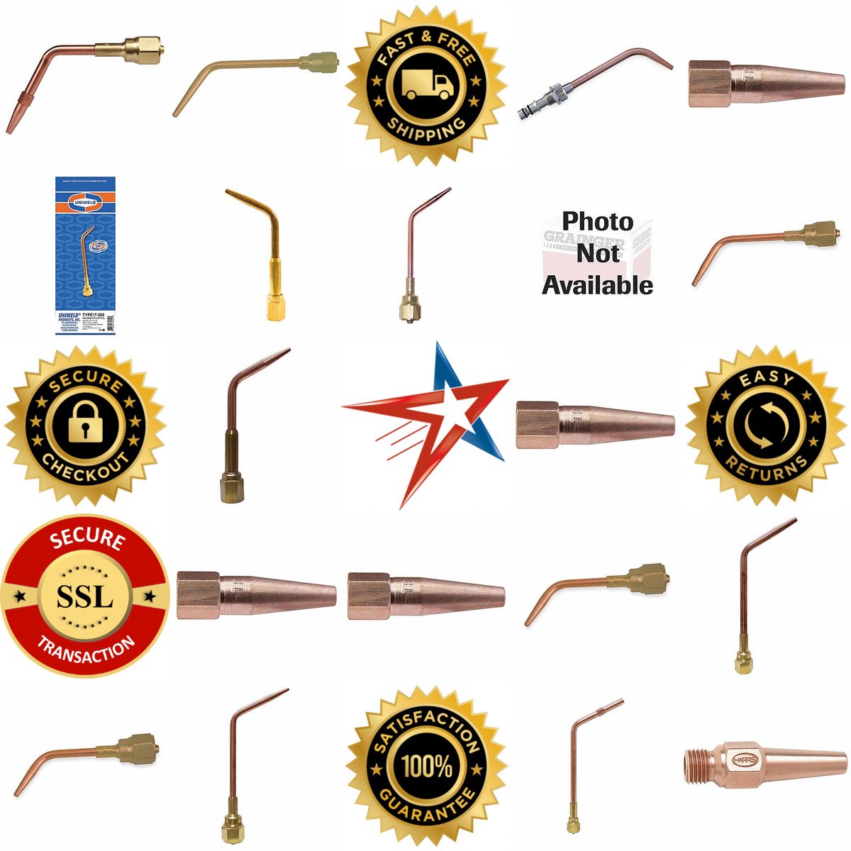 A selection of Oxy Fuel Welding and Brazing Nozzles and Tips products on GoVets