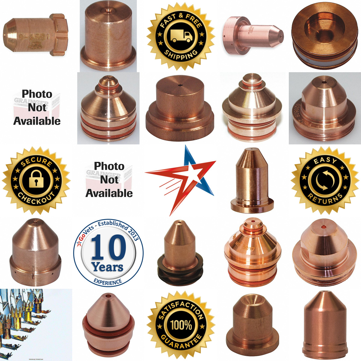A selection of Plasma Cutting Tips and Nozzles products on GoVets