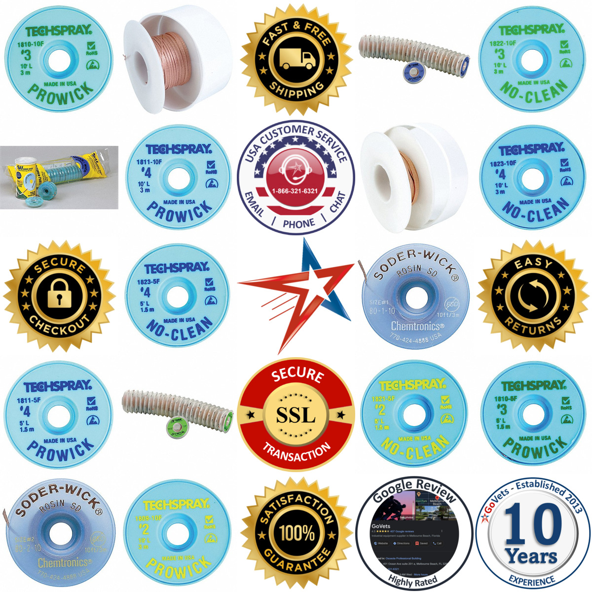 A selection of Desoldering Braids products on GoVets