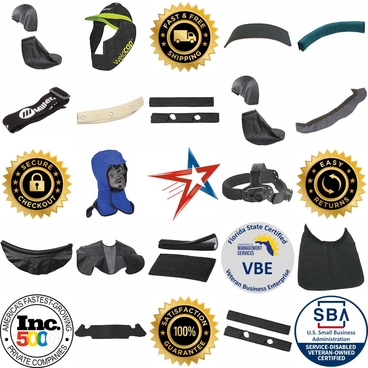 A selection of Welding Helmet Sweatbands and Body Protectors products on GoVets
