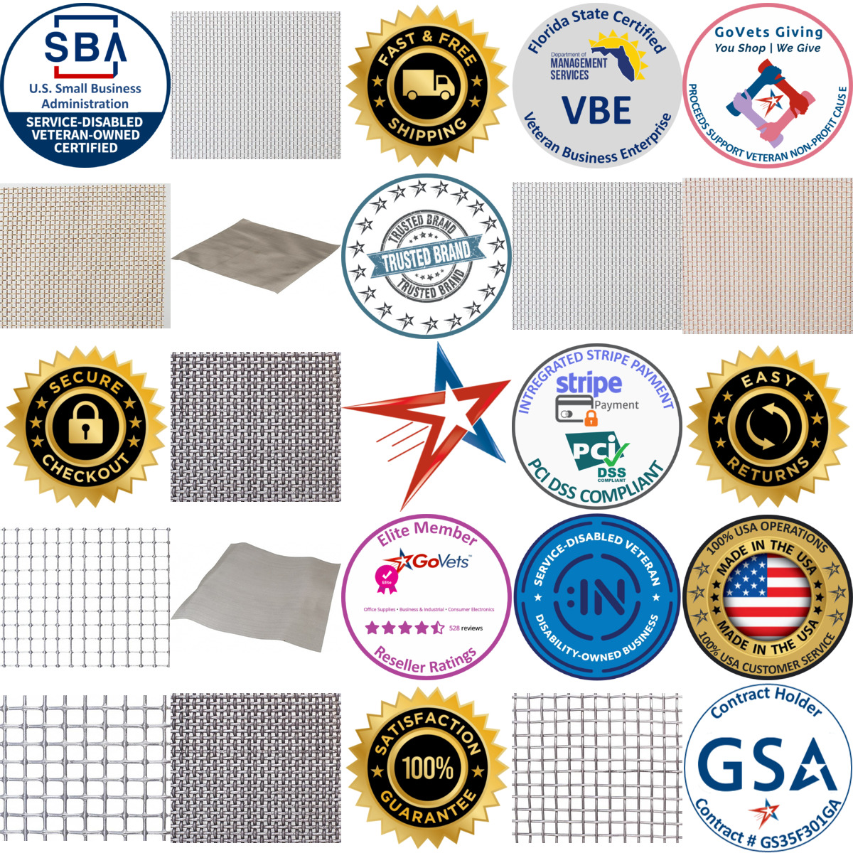 A selection of Wire Cloth products on GoVets