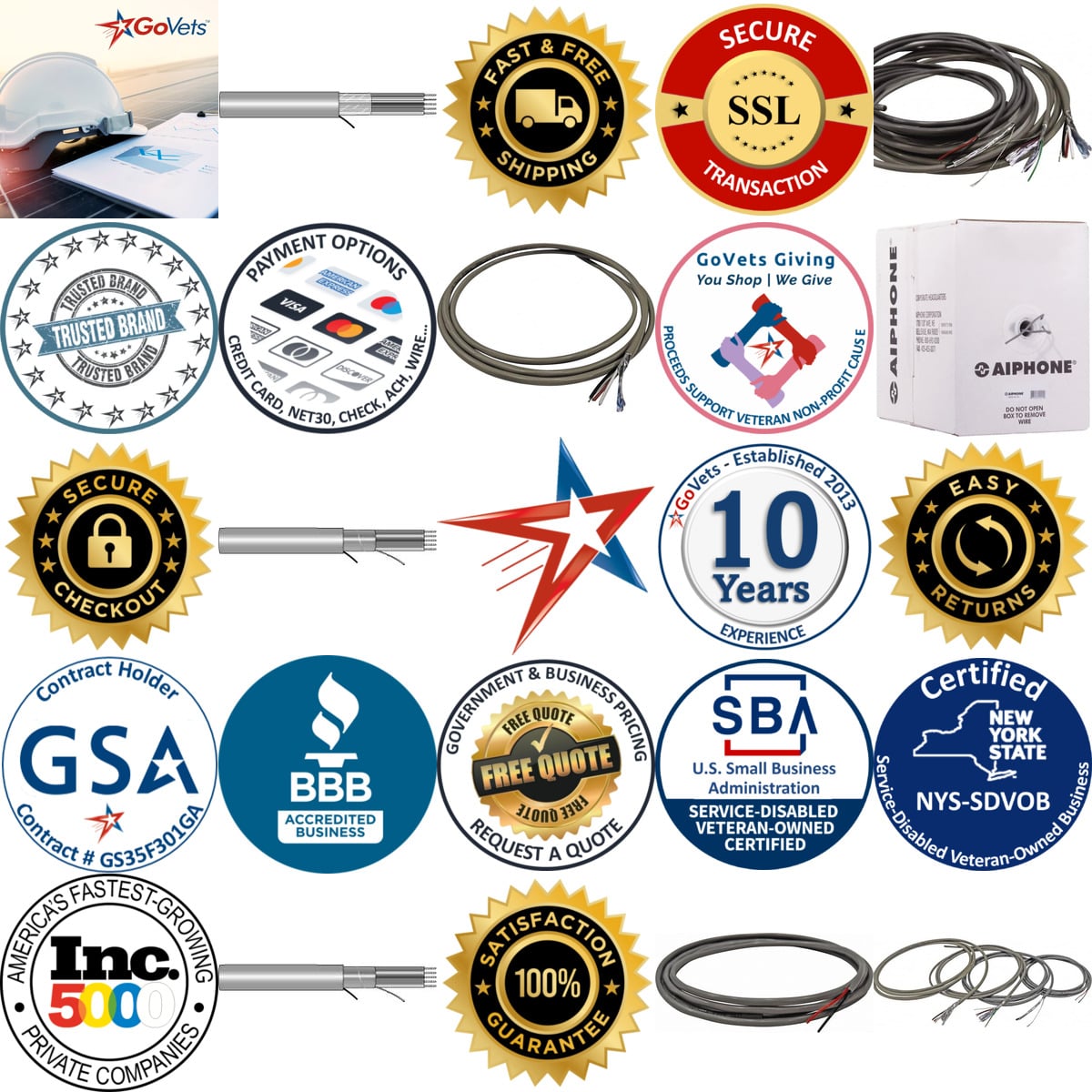 Millions of Products A selection of Automation and Communication Cable products on GoVets