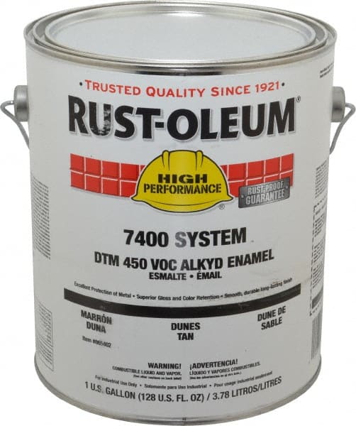 Industrial Enamel Paint: 1 gal, Gloss, Dunes Tan MPN:865402
