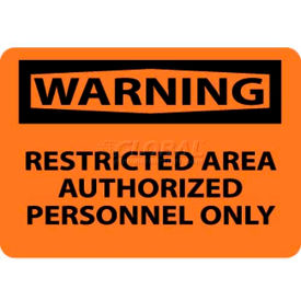 NMC W10RB OSHA Sign Warning Restricted Area Authorized Personnel Only 10