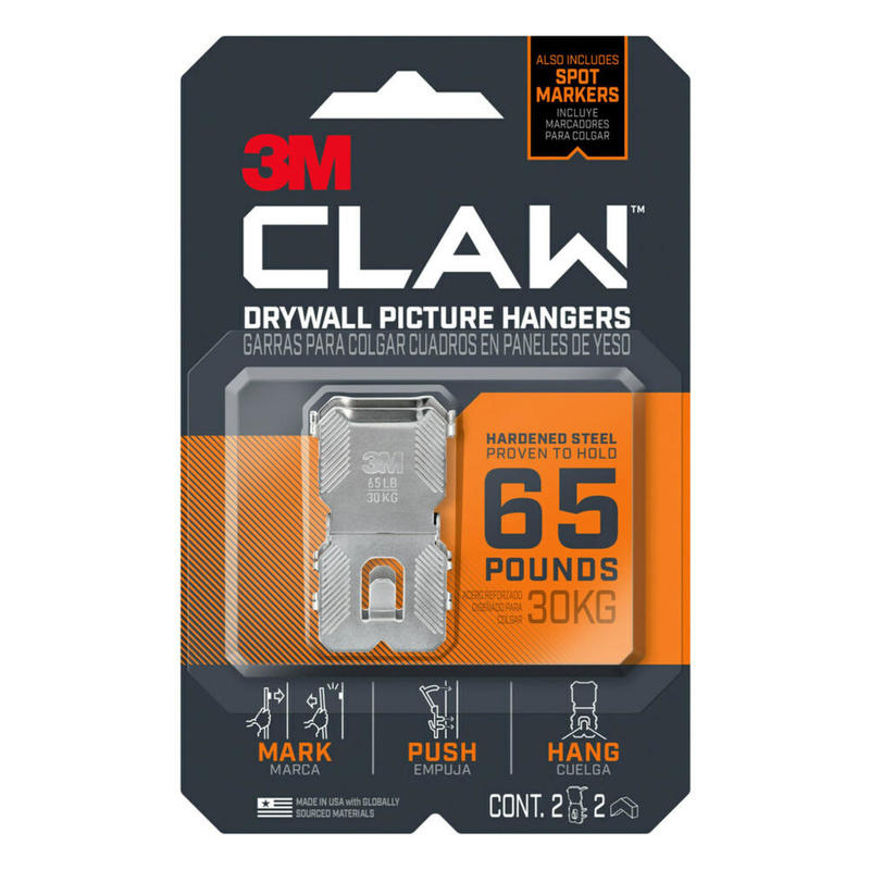 3M CLAW Drywall Picture Hanger, 3PH65M2ES MPN:3PH65M-2ES