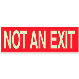Brady® 90492 BradyGlo Not An Exit Sign Red on Glow in the Dark Polyester 10