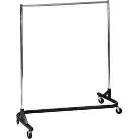 Economy Z-Rack - Square Tubing RZK/8- Chrome Upright & Hangrail - Black Base RZK/8