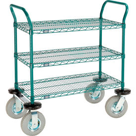 Nexel® 3 Shelf Utility Cart Poly-Green 36
