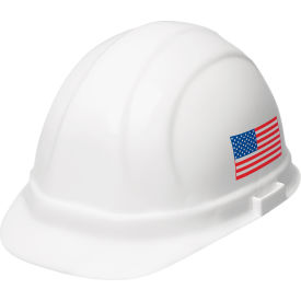 ERB® Omega II® Cap with Accessory Slots 6-Point Mega Ratchet Suspension American Flag WEL19950 - Pkg Qty 12