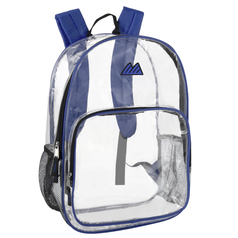 Summit Ridge Heavy-Duty Clear Backpack, Blue Trim (Min Order Qty 5) MPN:2007BLU