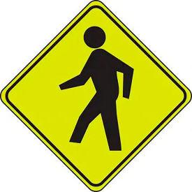 AccuformNMC Pedestrian Crossing Graphic Sign Aluminum 30