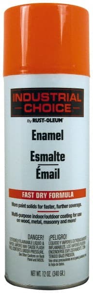 Enamel Spray Paint: Fluorescent Orange, Gloss, 12 oz MPN:1654830
