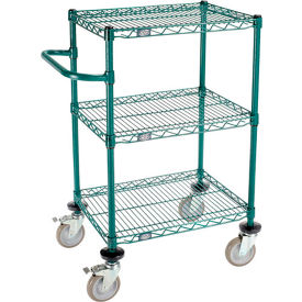 Nexel® 3 Shelf Push Cart Poly-Green24