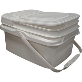 Contec® One Gallon Bucket with Lid and Handle Polypropylene White PRCN0005 - Pkg Qty 6