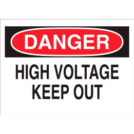Brady® 45471 Danger High Voltage Keep Out Sign Fiberglass 14