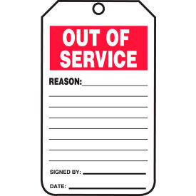 Accuform TRS243CTP Out Of Service Tag PF-Cardstock 25/Pack TRS243CTP