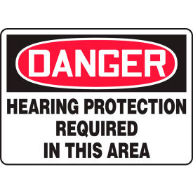 Accuform MPPE219VA Danger Sign Hearing Protection Required In This Area 10