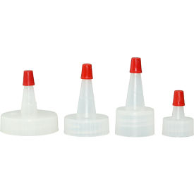 Qorpak CAP-06049 Natural Unlined LDPE Yorker Cap with Red Tip 28-400 Neck Finish Case of 144 CAP-06049