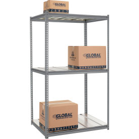 GoVets 3 Shelf Heavy Duty Boltless Shelving Z Beam Starter 48Wx24Dx96H Steel Deck 938GY580