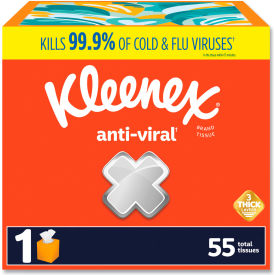 Kleenex® Anti-Viral Facial Tissue 3-Ply White 55 Sheets/Box 27 Boxes/Carton 54505