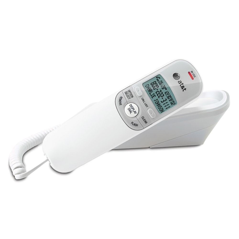 AT&T TR1909 Corded Trimline Phone With Call Waiting/Caller ID, White MPN:1909