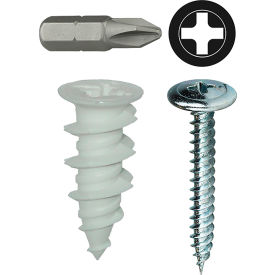 L.H.Dottie® Nylon Walldriller Anchor Kit w/ Wafer Head Screw #8 Tuff Pack 50 Pieces WDK8NWT
