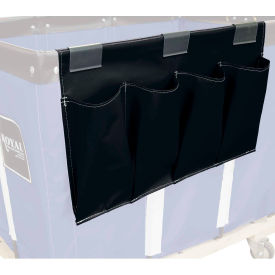 Royal Basket Trucks® Janitorial Supply Organizer Black Vinyl 4 Pockets R00-KKX-JSN