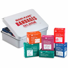 San Jamar MK0909 Mani-Kare® Adhesive Bandages Value Pack w/Storage Box MK0909
