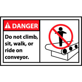 Graphic Machine Labels - Danger Do Not Climb Sit Walk Or Ride On Conveyor DGA24AP