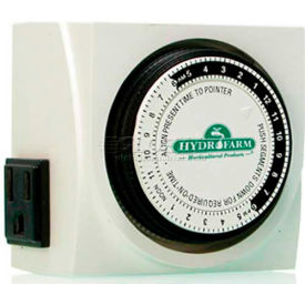 Hydrofarm Dual Outlet Grounded Timer TM01015D