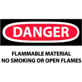NMC D117AP OSHA Sign Danger Flammable Material No Smoking Or Open Flames 3