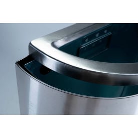 Commercial Zone® Precision Series Trash Container w/ Open Top Lid 15 Gal Cap. Stainless Steel 783929