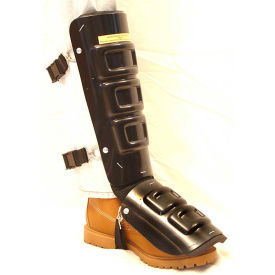 Ellwood Safety Shin-Instep Guards Elastic Straps Polyethylene Plastic Black 12